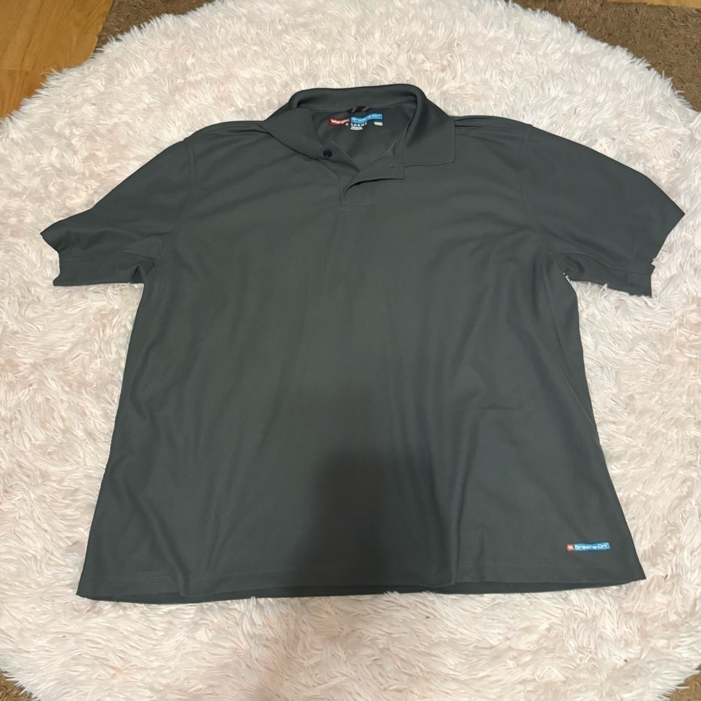 Wrangler Men's Gray Polo Shirt XL Breathe Dri Moisture Wicking